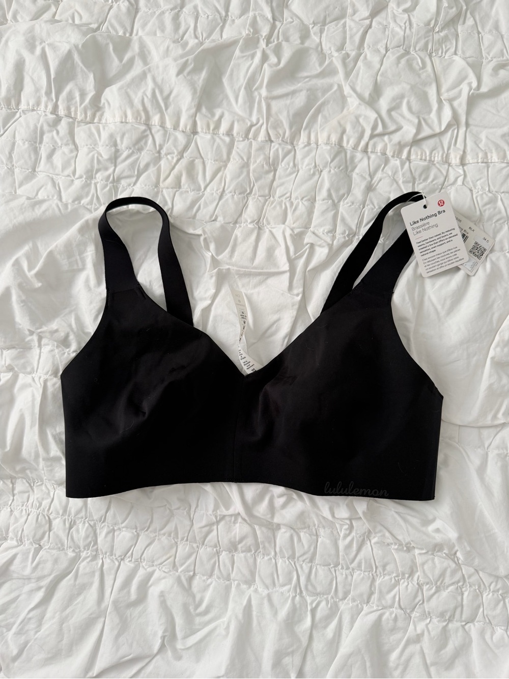 lululemon athletica Black Seamless Light-Support Bralette NWT 34C